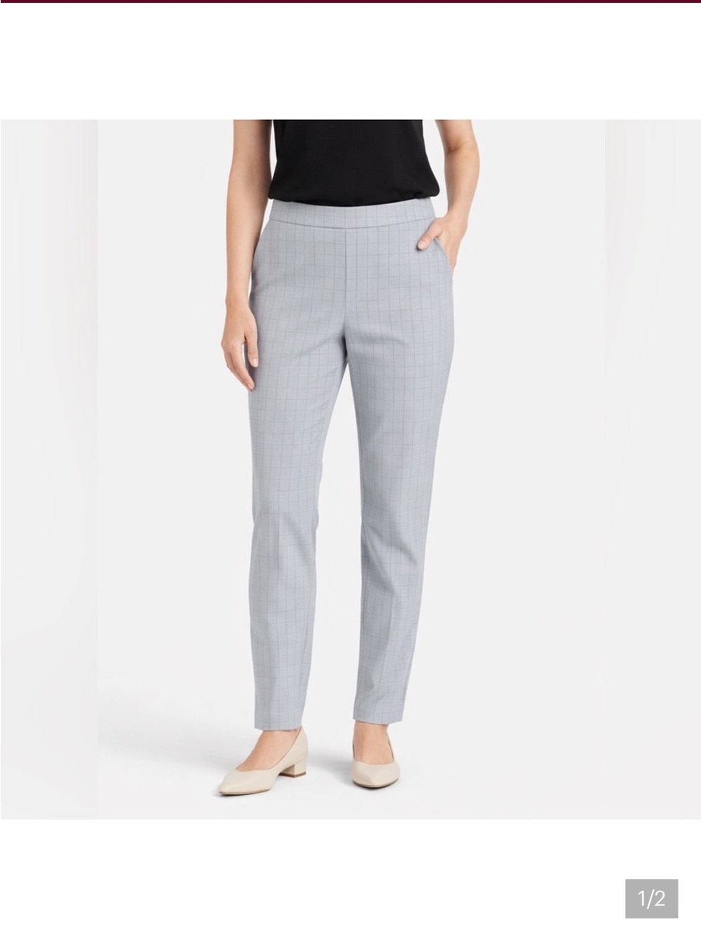 a new day Light Gray Plaid Straight-Leg Pants